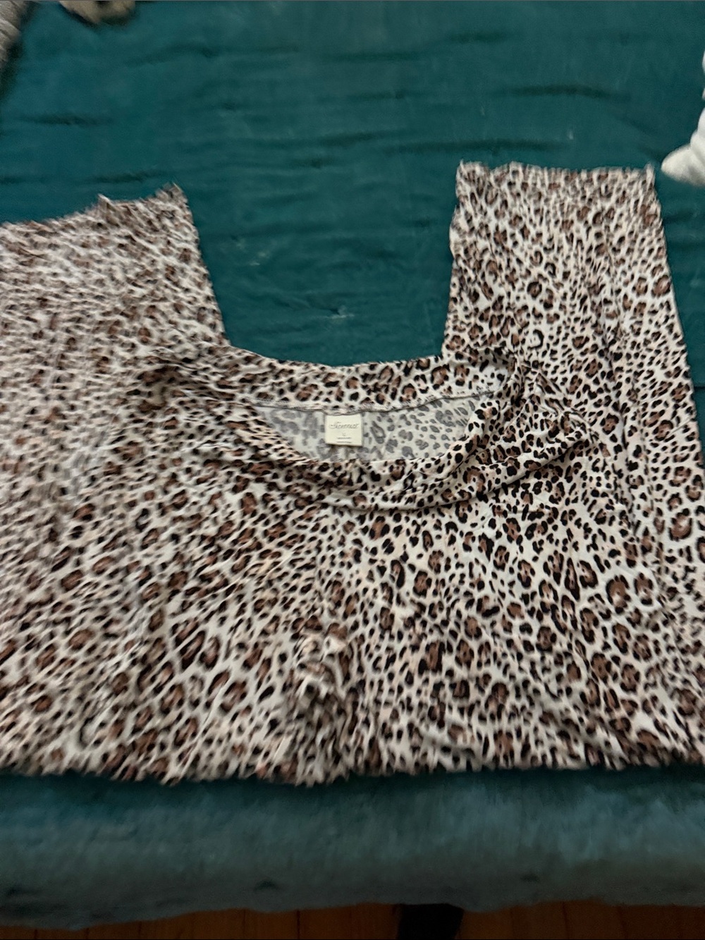 Soma Leopard Print PJ Pants Size Large (cool nights)Cream, Brown & Black